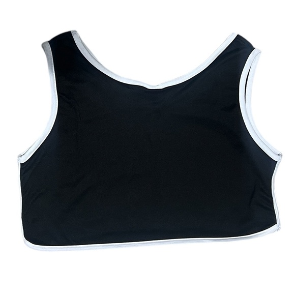 Black and White Crop Tank Top Womens XL Like New Microfiber Feel - Picture 3 of 3